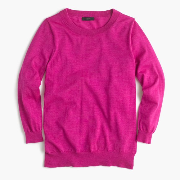 J. Crew Sweaters - J. CREW Merino Tippi Hot Pink Fuchsia Sweater L